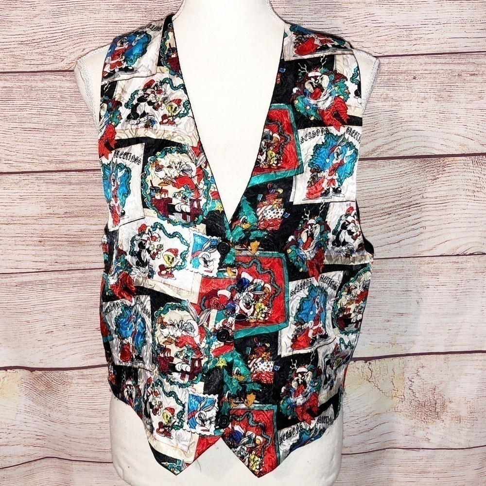 Vintage 90's Looney Tunes Christmas Holiday Vest